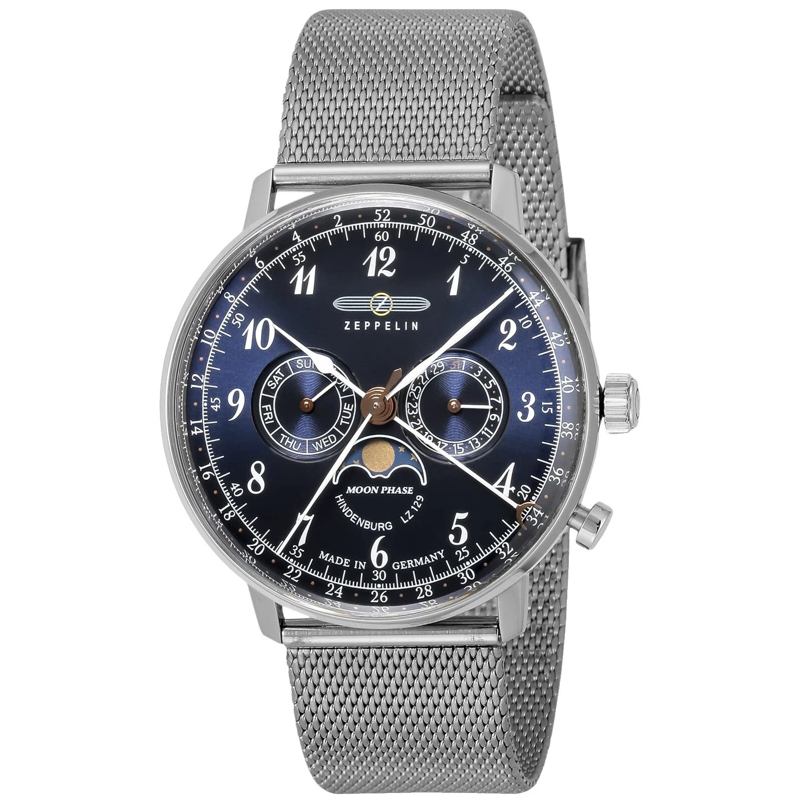 Banda de acero inoxidable Caja de acero inoxidable Relojes de pulsera Zeppelin