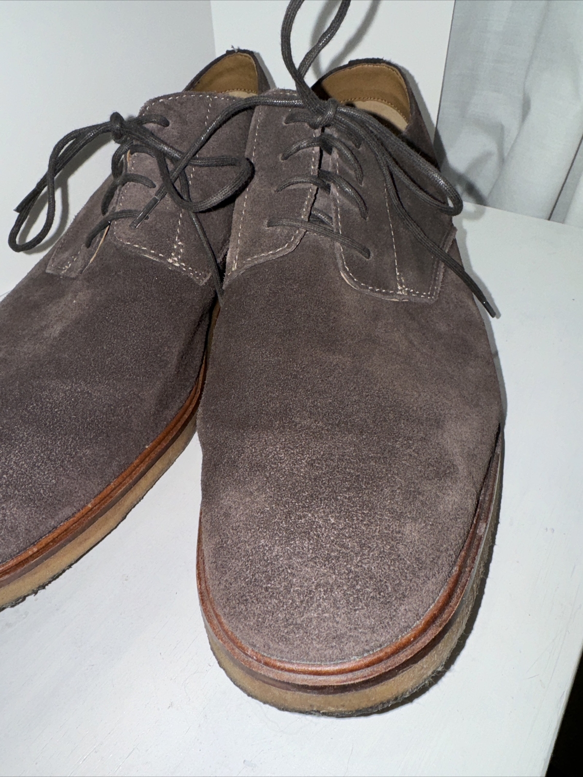 SAOLA Scarpe Clarks Derby uomo taglia 14M marrone scamosciato casual comode stringate punta liscia