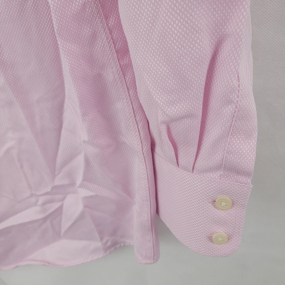 Camisa de Vestir CHARLES TYRWHITT Para Hombres Talla 16.5-35 Sin Hierro Calce Ajustado ROSA Diamante LEER Foto 3 de 4