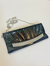 Elegent Rhinestones BLACK Party Evening Crocodile Bag