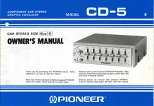 PIONEER Ownwer's Manual Component Car Stereo Centrate Series,kex,kpx,Dex,Cdx