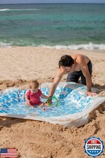 Baby Beach Pool  2-in-1 Kiddie Pool and Beach Blanket  Flexible Toddler and