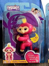 NEW Fingerlings PINK Interactive Baby Monkey Figure  BELLA  Hot pink Yellow Hair