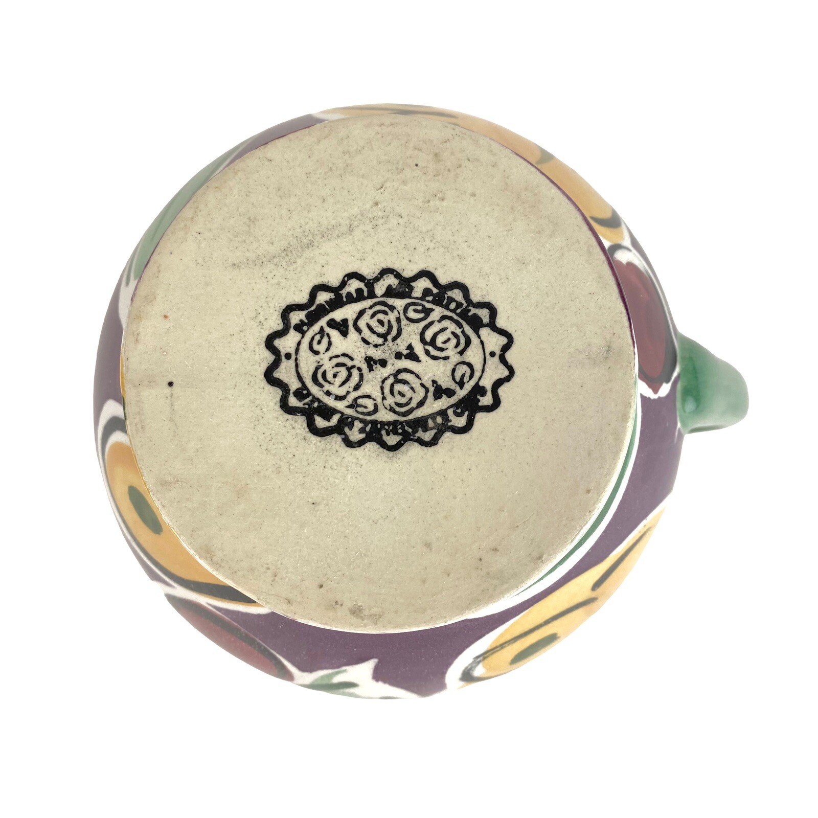 Fioriware Pottery Zanesville Ohio Floral Pitcher Purple Yellow Green eBay