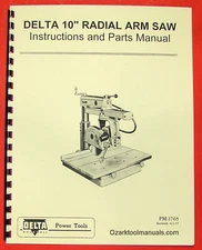 ROCKWELL-Delta 10" Radial Arm Saw Owner's & Parts Manual 0802