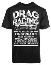 Drag Racing Car New Men's Shirt Vacation Ride Automotive Casual Tee