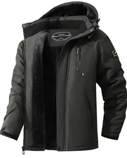 Moerdeng Mens Dark Gray Waterproof Windproof Warm Hooded Winter Jacket 2XL NWOT