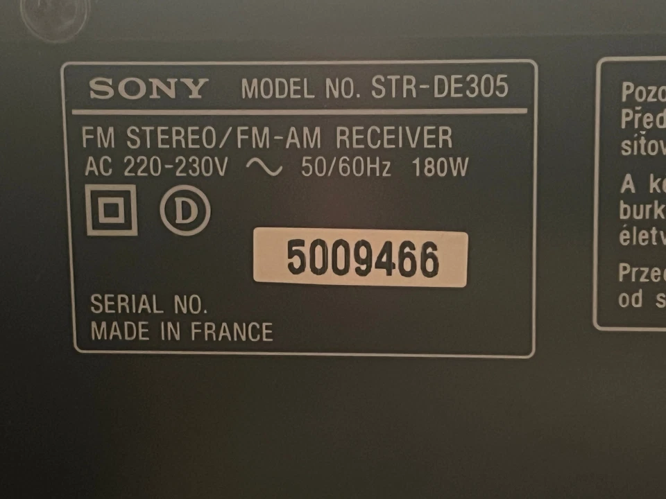 SONY STR-DE305, in schwarz, funktionsfähig, gebraucht, mit Fernbedienung - Bild 4 von 4