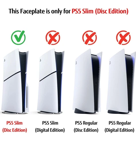 Black PS5 Slim Faceplate Cover Plate Shell - Disc Version for PlayStation 5 - Picture 5 of 5