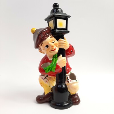 Vintage Drunken Man Lamppost Bar Tool Keeper Holder PRICE Japan Ceramic Figural 