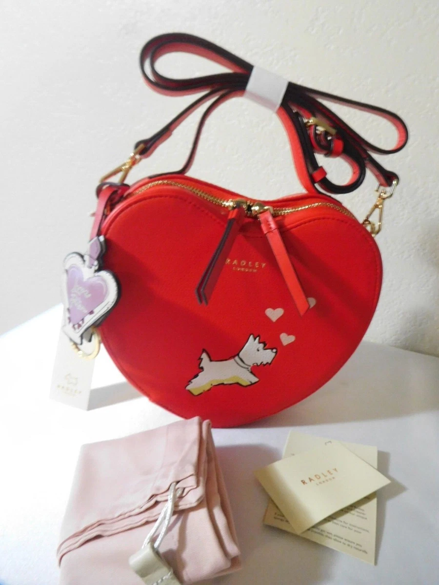 New Radley London Love Potion Heart Shape Small Red Zip Around Crossbody Bag  | eBay