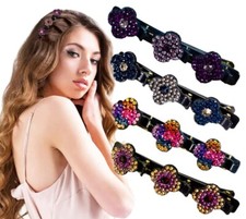 Braided Hair Clips for Women, Crystal Hair Clip for Styling Sectioning 4 Pc