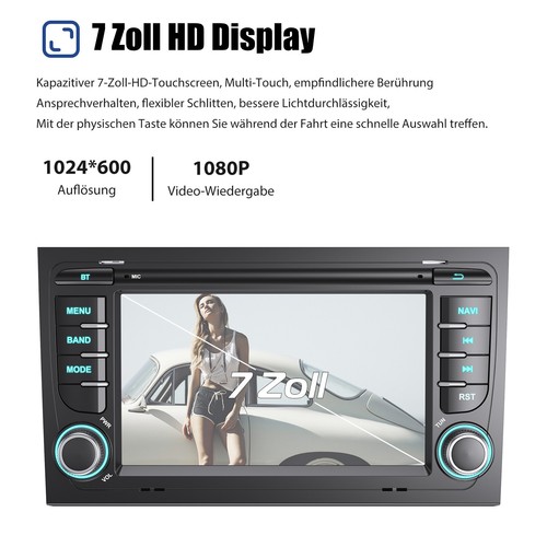 Für Audi A4 S4 RS4 B6 B7 B8 SEAT EXEO Carplay Autoradio Android 13 GPS Navi RDS - Bild 6 von 15