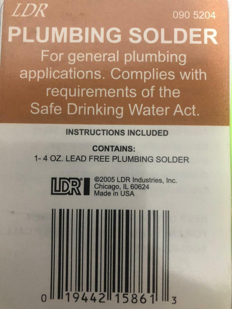 lead free plumbing solder 4OZ LDR