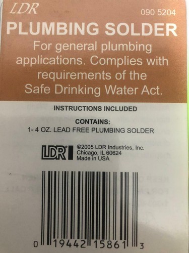 lead free plumbing solder 4OZ LDR