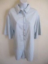 NWT ZARA Oversized Flowy Light Blue Collared Button Down Romper Size Medium