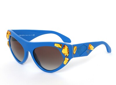 Prada Blue SPR 21Q Crystal Embellished Cat Eye Sunglasses R1856 | eBay