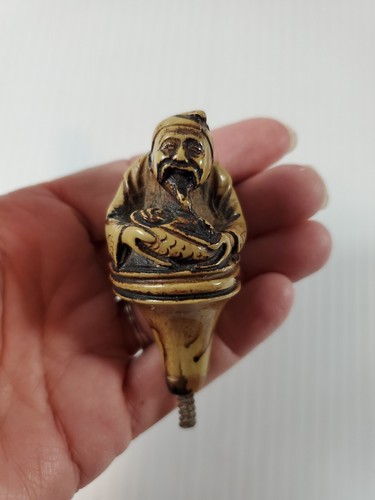 Lamp Finial Hood Ornament Chinese Figure Holding Fish - 第 1/17 張圖片