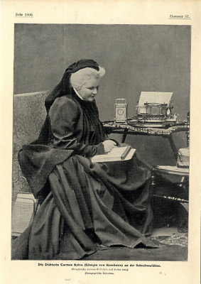 Die Dichterin Carmen Sylva an der Schreibmaschine Die Königin von Rumänien 1901