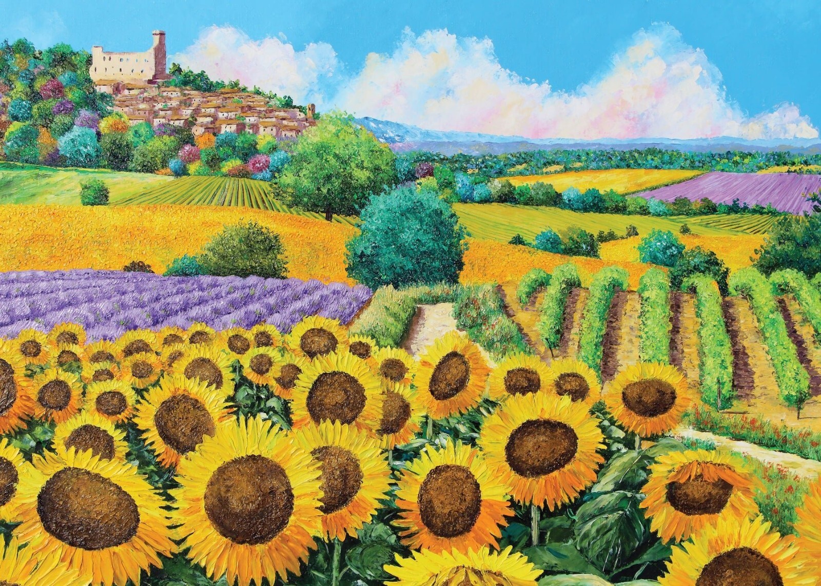 Peter Pauper Press Sunflowers & Vineyards 1000 piece scenic jigsaw puzzle