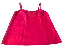 Vintage Y2K Erika Taylor Intimates satin floral embroidered tank camisole sz L