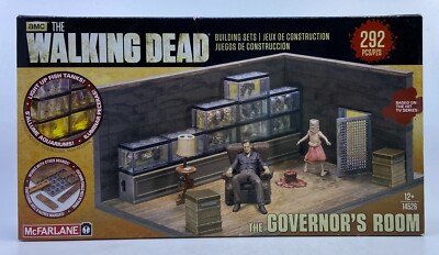 2014 Walking Dead McFarlane Toys Governor's Room Building Set Light Up OPEN BOX