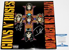 DUFF MCKAGAN & STEVEN ADLER SIGNED GUNS N' ROSES RECORD ALBUM LP BECKETT COA BAS