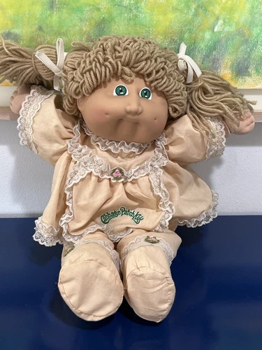 Cabbage Patch Kids Doll Blonde Hair Green Eyes HM #2 Dimples CPK 1985 Vtg 80s