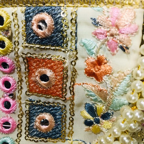 Handmade Indien Traditionnel Créateur Perles Broderie Soirée