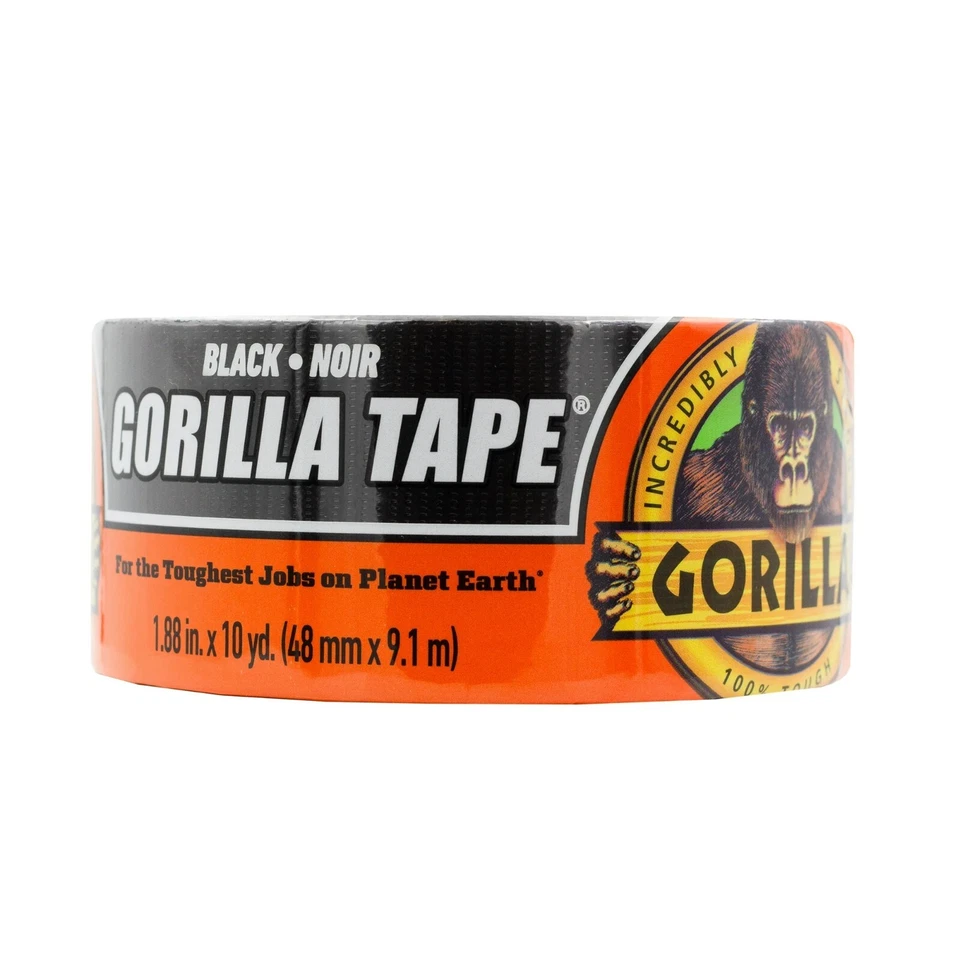 Gorilla Black Duct Tape 1.88"x10 Yards – Heavy Duty (Pack of 3) Free Shipping - Image 2 of 4