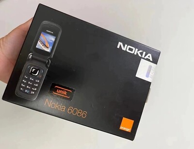 Nokia Orange 6086 WiFi FM Radio GSM 2G Quadband Flip Clamshell Cell Phone Mobile