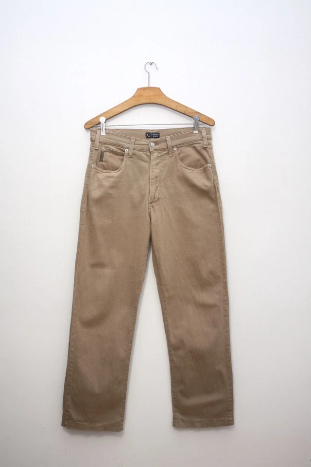 Pantalones Armani Jeans Vintage Beige Para Hombre 34 Hechos en Italia Foto 3 de 4