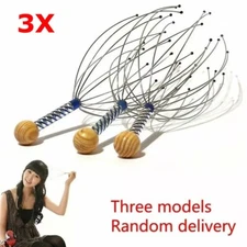 3pc Octopus Scalp Massager Massage Claw Manual Massager Head (Random Color) NEW