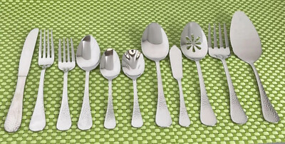 Wallace CONTINENTAL HAMMERED Stainless 18/0 Glossy NEW Flatware CHOICE E85N