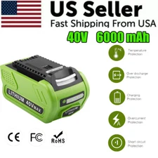 6.0Ah 40V 6000mAh Lithium Battery Tools for Greenworks G-MAX 29472 29462 29252