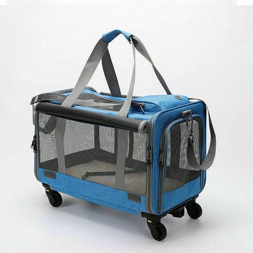 Estuche cochecito de viaje desmontable con ruedas de viaje transpirable para perros gatos - Imagen 16 de 17