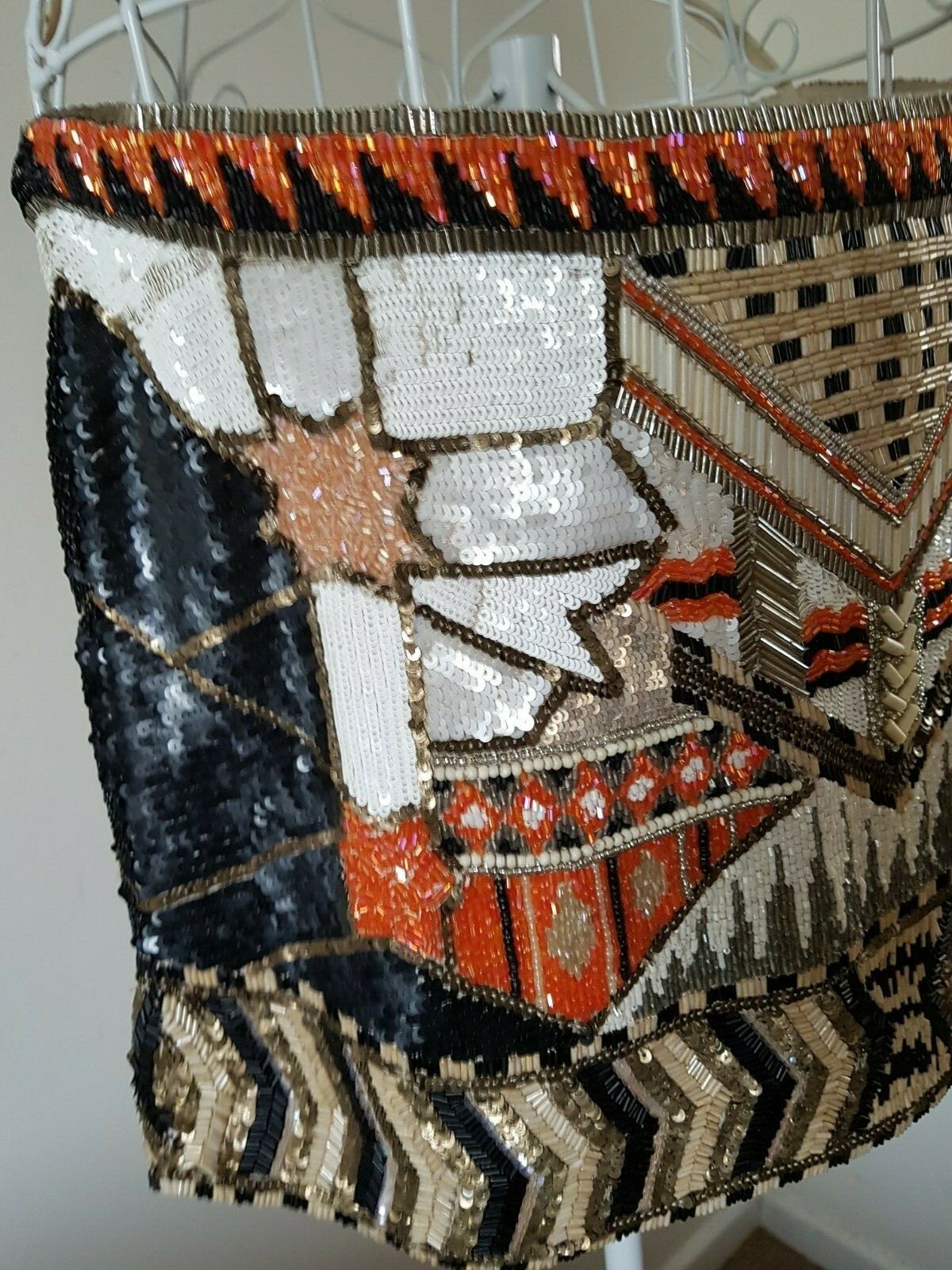 FABULOUS ALL SAINTS NEWAZ TRIBAL SEQUIN PARTY MINI SKIRT UK10 US6 EU38 RRP $275 image 9