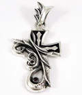 TRIBAL GOTHIC CROSS 925 STERLING SILVER PENDANT MEN'S NEW