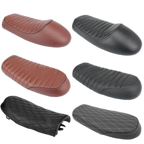 Flat Brat Hump Saddle Cafe Racer Vintage Seat Cushion For Honda CB Yamaha XJ GN - Image 4 of 4