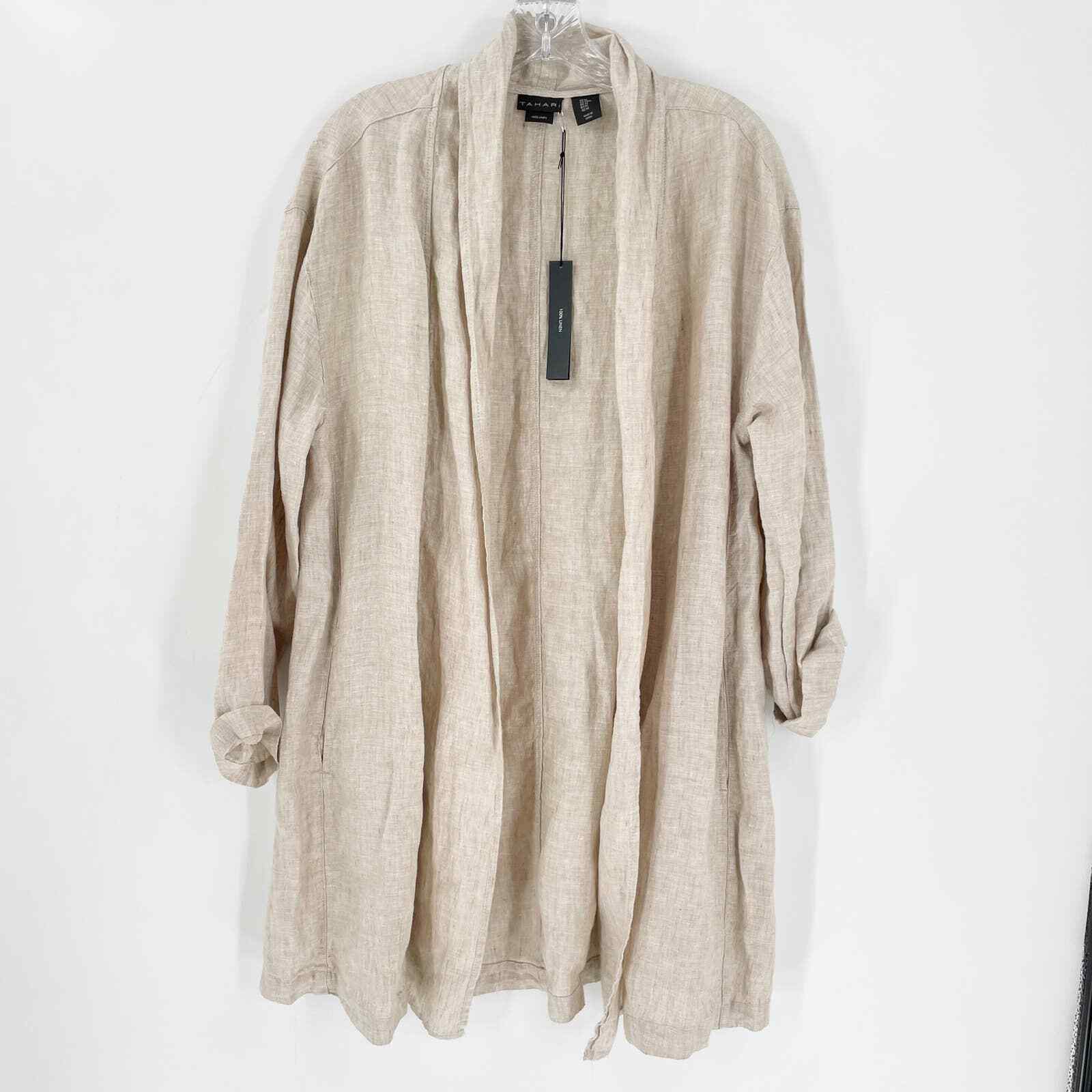 100% Linen Cardigan Tan | eBay