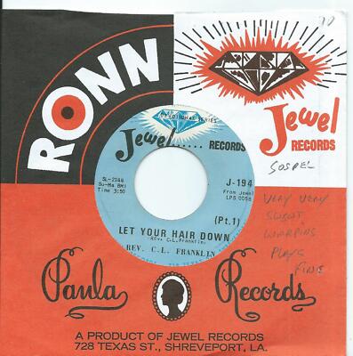 Rev. C.L. Franklin:Let your hair down Pt. 1 and Pt.2:US Jewel