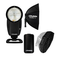 Profoto A10 AirTTL-C Studio Light for Nikon with Softbox and Softgrid Bundle