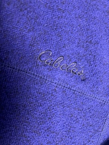 Cabela's Fleece Jacket Men Large Blue Full Zip Zipper Pockets - Size L image 3