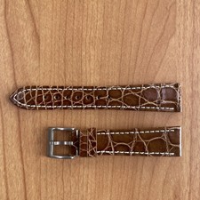 Genuine Alligator 20mm Brown Watch Band
