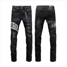 New Jeans Men Fashion Patch Repair Low Rise Skinny Denim brands pants