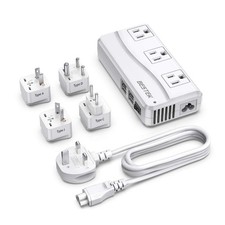 BESTEK Universal Travel Adapter 100-220V to 110V Voltage 03 UK Plug White