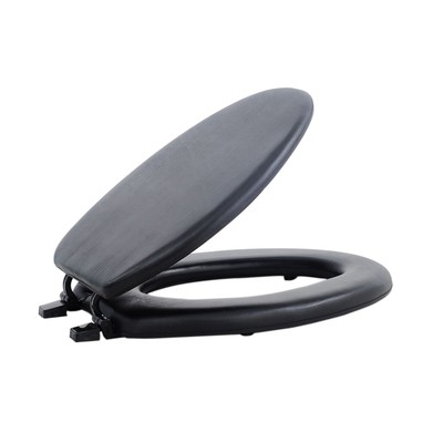 PowerSellerUSA Elongated or Standard Soft Cushion Vinyl Toilet Seat Close Lid