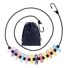Retractable Portable Travel Clothesline, Clothing Line with 12 Clothes Clips ...