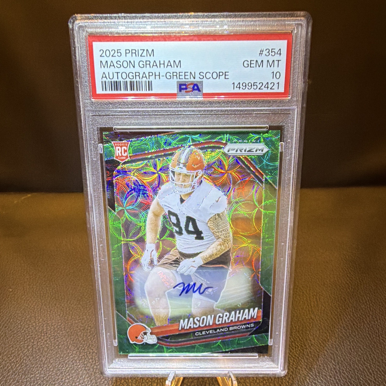 Mason Graham Panini Prizm #354 Autograph-Green Scope