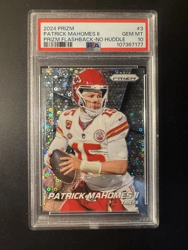 2024 PANINI PRIZM PRIZM FLASHBACK NO HUDDLE #3 PATRICK MAHOMES II PSA 10